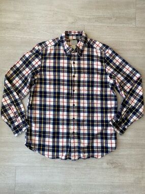 L.L.Bean Men’s Plaid Flannel Shirt Size Medium Reg Traditional Fit Cotton EUC